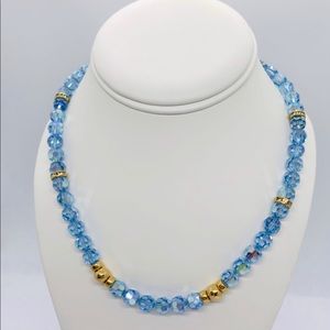Light sapphire Swarovski Crystal Necklace 18 “
